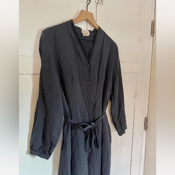 Kordal Black Button-Up Linen Jumpsuit - Picture 3 of 5